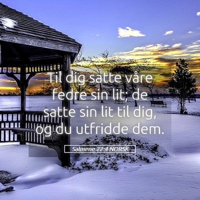 Picture 05 - Salmene 22:4 NORSK - Til dig satte våre fedre sin lit; de satte sin - Bible Verse Picture