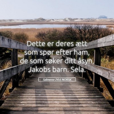 Picture 05 - Salmene 24:6 NORSK - Dette er deres ætt som spør efter ham, de som - Bible Verse Picture