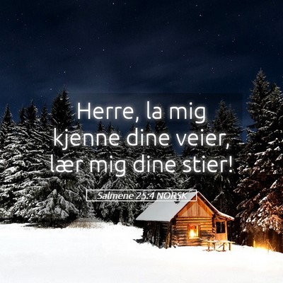 Picture 05 - Salmene 25:4 NORSK - Herre, la mig kjenne dine veier, lær mig dine - Bible Verse Picture