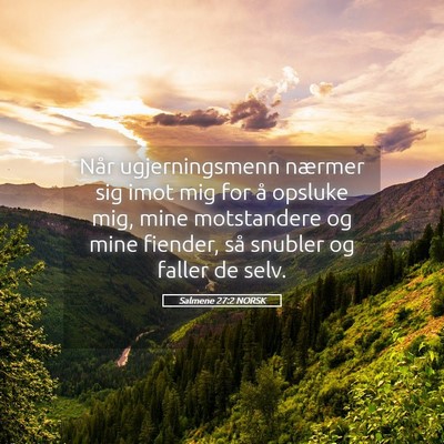 Picture 05 - Salmene 27:2 NORSK - Når ugjerningsmenn nærmer sig imot mig for å - Bible Verse Picture