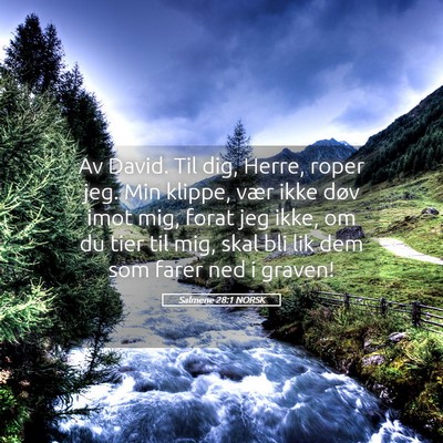 Picture 05 - Salmene 28:1 NORSK - Av David. Til dig, Herre, roper jeg. Min klippe, - Bible Verse Picture