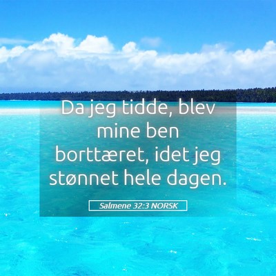 Picture 05 - Salmene 32:3 NORSK - Da jeg tidde, blev mine ben borttæret, idet jeg - Bible Verse Picture