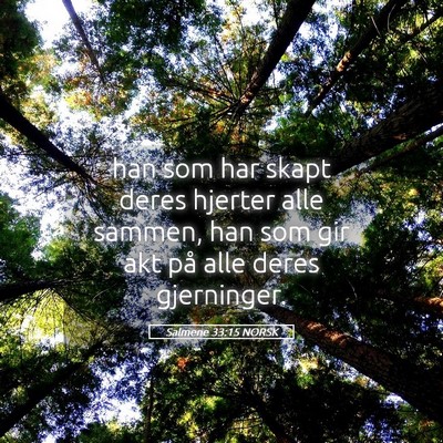 Picture 05 - Salmene 33:15 NORSK - han som har skapt deres hjerter alle sammen, han - Bible Verse Picture