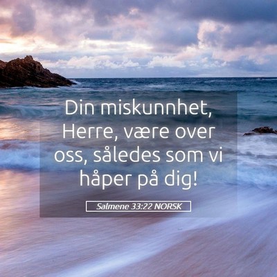 Picture 05 - Salmene 33:22 NORSK - Din miskunnhet, Herre, være over oss, således - Bible Verse Picture