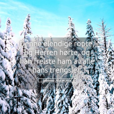 Picture 05 - Salmene 34:6 NORSK - Denne elendige ropte, og Herren hørte, og han - Bible Verse Picture