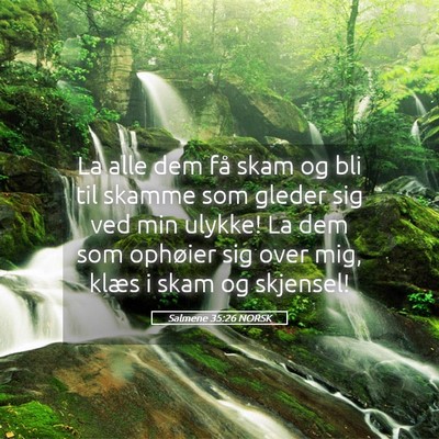Picture 05 - Salmene 35:26 NORSK - La alle dem få skam og bli til skamme som gleder - Bible Verse Picture