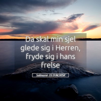 Picture 05 - Salmene 35:9 NORSK - Da skal min sjel glede sig i Herren, fryde sig i - Bible Verse Picture