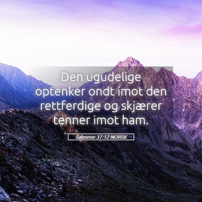 Picture 05 - Salmene 37:12 NORSK - Den ugudelige optenker ondt imot den rettferdige - Bible Verse Picture