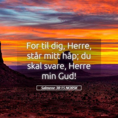 Picture 05 - Salmene 38:15 NORSK - For til dig, Herre, står mitt håp; du skal - Bible Verse Picture