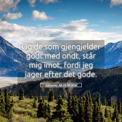 Picture 05 - Salmene 38:20 NORSK - Og de som gjengjelder godt med ondt, står mig - Bible Verse Picture