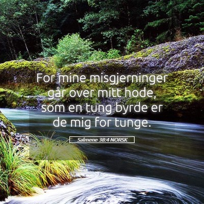 Picture 05 - Salmene 38:4 NORSK - For mine misgjerninger går over mitt hode, som - Bible Verse Picture