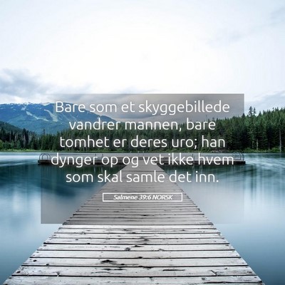 Picture 05 - Salmene 39:6 NORSK - Bare som et skyggebillede vandrer mannen, bare - Bible Verse Picture