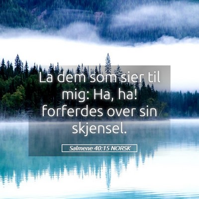 Picture 05 - Salmene 40:15 NORSK - La dem som sier til mig: Ha, ha! forferdes over - Bible Verse Picture