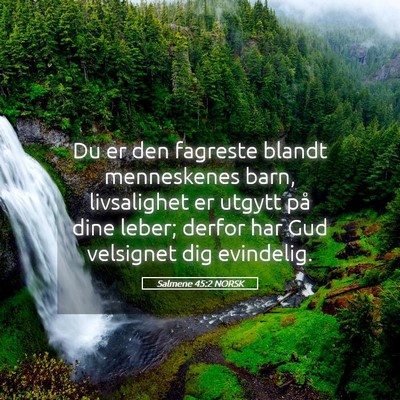 Picture 05 - Salmene 45:2 NORSK - Du er den fagreste blandt menneskenes barn, - Bible Verse Picture