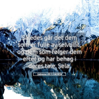 Picture 05 - Salmene 49:13 NORSK - Således går det dem som er fulle av selvtillit, - Bible Verse Picture
