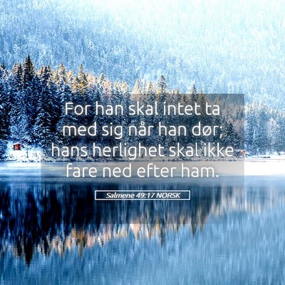 Picture 05 - Salmene 49:17 NORSK - For han skal intet ta med sig når han dør; hans - Bible Verse Picture