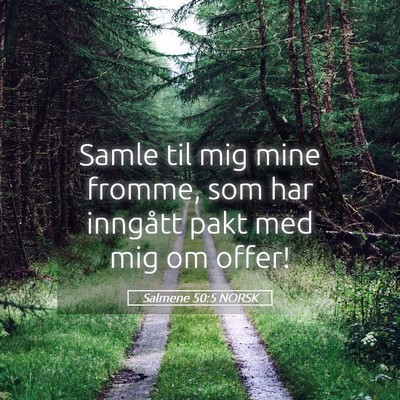Picture 05 - Salmene 50:5 NORSK - Samle til mig mine fromme, som har inngått pakt - Bible Verse Picture
