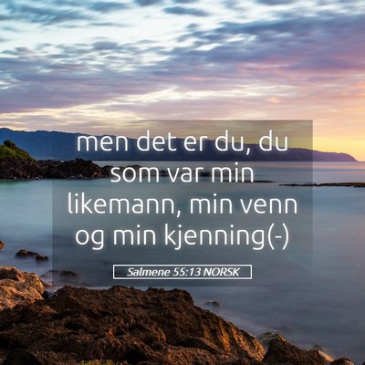 Picture 05 - Salmene 55:13 NORSK - men det er du, du som var min likemann, min venn - Bible Verse Picture