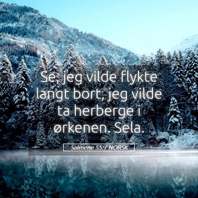 Picture 05 - Salmene 55:7 NORSK - Se, jeg vilde flykte langt bort, jeg vilde ta - Bible Verse Picture