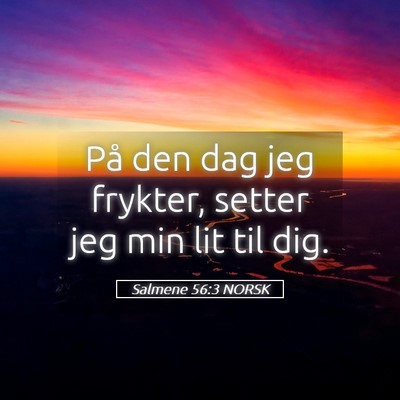 Picture 05 - Salmene 56:3 NORSK - På den dag jeg frykter, setter jeg min lit til - Bible Verse Picture