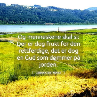 Picture 05 - Salmene 58:11 NORSK - Og menneskene skal si: Der er dog frukt for den - Bible Verse Picture