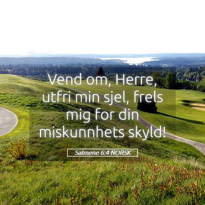 Picture 05 - Salmene 6:4 NORSK - Vend om, Herre, utfri min sjel, frels mig for din - Bible Verse Picture
