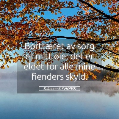 Picture 05 - Salmene 6:7 NORSK - Borttæret av sorg er mitt øie; det er eldet for - Bible Verse Picture