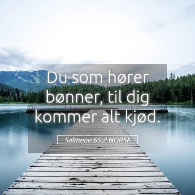 Picture 05 - Salmene 65:2 NORSK - Du som hører bønner, til dig kommer alt - Bible Verse Picture