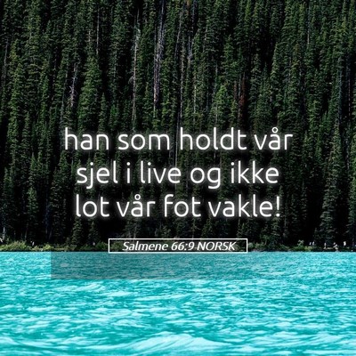 Picture 05 - Salmene 66:9 NORSK - han som holdt vår sjel i live og ikke lot vår - Bible Verse Picture
