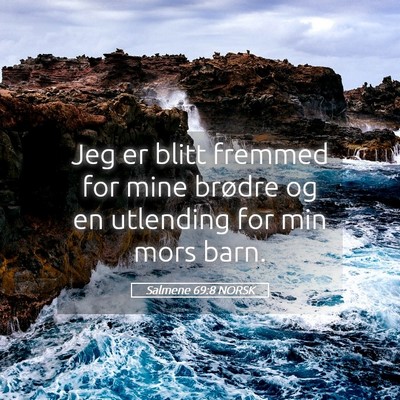 Picture 05 - Salmene 69:8 NORSK - Jeg er blitt fremmed for mine brødre og en - Bible Verse Picture