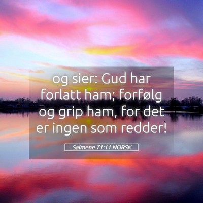 Picture 05 - Salmene 71:11 NORSK - og sier: Gud har forlatt ham; forfølg og grip - Bible Verse Picture