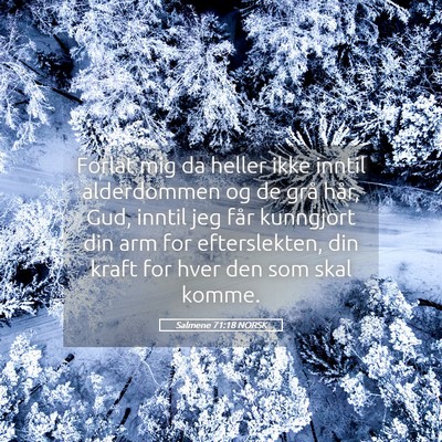 Picture 05 - Salmene 71:18 NORSK - Forlat mig da heller ikke inntil alderdommen og - Bible Verse Picture