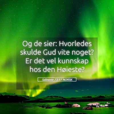 Picture 05 - Salmene 73:11 NORSK - Og de sier: Hvorledes skulde Gud vite noget? Er - Bible Verse Picture