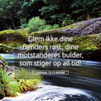 Picture 05 - Salmene 74:23 NORSK - Glem ikke dine fienders røst, dine motstanderes - Bible Verse Picture
