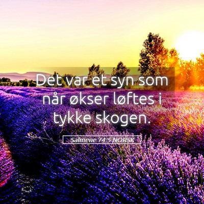 Picture 05 - Salmene 74:5 NORSK - Det var et syn som når økser løftes i tykke - Bible Verse Picture