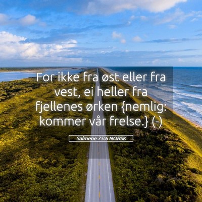 Picture 05 - Salmene 75:6 NORSK - For ikke fra øst eller fra vest, ei heller fra - Bible Verse Picture