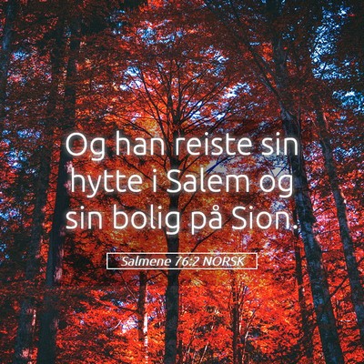 Picture 05 - Salmene 76:2 NORSK - Og han reiste sin hytte i Salem og sin bolig på - Bible Verse Picture