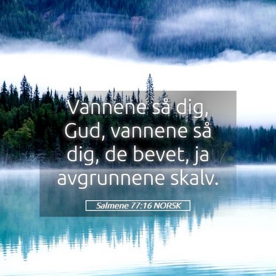 Picture 05 - Salmene 77:16 NORSK - Vannene så dig, Gud, vannene så dig, de bevet, - Bible Verse Picture