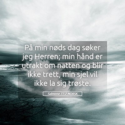 Picture 05 - Salmene 77:2 NORSK - På min nøds dag søker jeg Herren; min hånd er - Bible Verse Picture