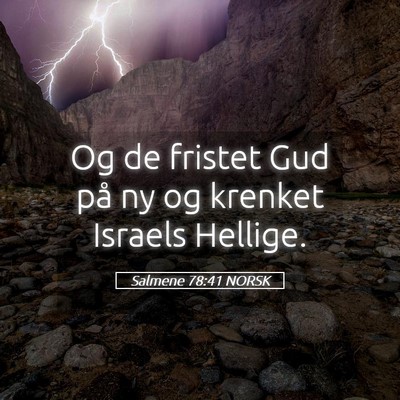 Picture 05 - Salmene 78:41 NORSK - Og de fristet Gud på ny og krenket Israels - Bible Verse Picture