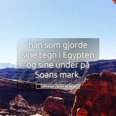 Picture 05 - Salmene 78:43 NORSK - han som gjorde sine tegn i Egypten og sine under - Bible Verse Picture
