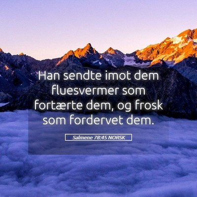 Picture 05 - Salmene 78:45 NORSK - Han sendte imot dem fluesvermer som fortærte - Bible Verse Picture