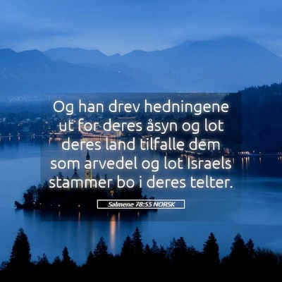 Picture 05 - Salmene 78:55 NORSK - Og han drev hedningene ut for deres åsyn og lot - Bible Verse Picture