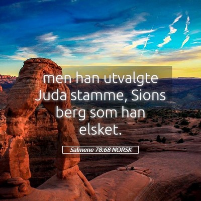Picture 05 - Salmene 78:68 NORSK - men han utvalgte Juda stamme, Sions berg som han - Bible Verse Picture