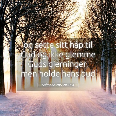 Picture 05 - Salmene 78:7 NORSK - og sette sitt håp til Gud og ikke glemme Guds - Bible Verse Picture