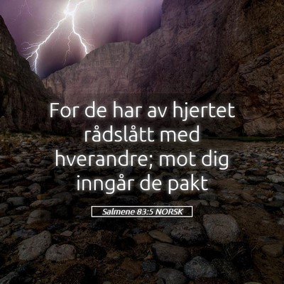 Picture 05 - Salmene 83:5 NORSK - For de har av hjertet rådslått med hverandre; - Bible Verse Picture