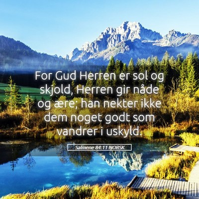 Picture 05 - Salmene 84:11 NORSK - For Gud Herren er sol og skjold, Herren gir nåde - Bible Verse Picture