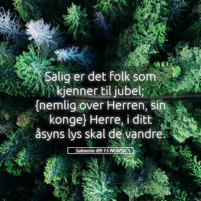 Picture 05 - Salmene 89:15 NORSK - Salig er det folk som kjenner til jubel; {nemlig - Bible Verse Picture