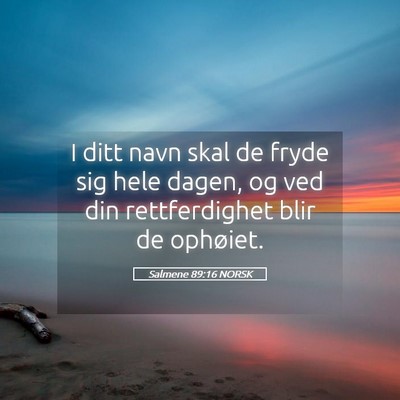 Picture 05 - Salmene 89:16 NORSK - I ditt navn skal de fryde sig hele dagen, og ved - Bible Verse Picture