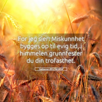 Picture 05 - Salmene 89:2 NORSK - For jeg sier: Miskunnhet bygges op til evig tid, - Bible Verse Picture